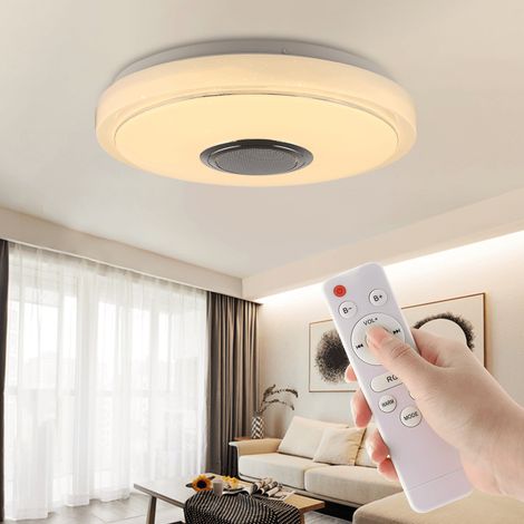 Led-deckenleuchte, Deckenleuchte Mit Integriertem Bluetooth-lautsprecher, 38 W Einbaustrahler, Rgb-musik-led-deckenleuchte Mit Farbwechsel, App Und Fernbedienung –