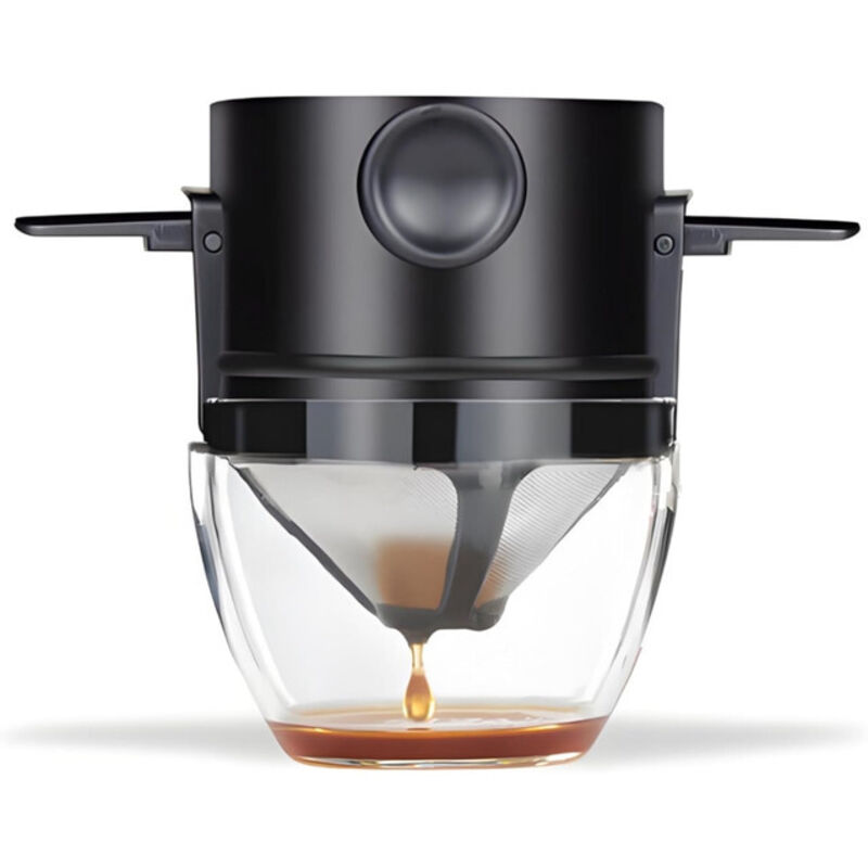 Manuelle Kaffeemaschine, Wiederverwendbarer Kaffeefilter, Schwarz