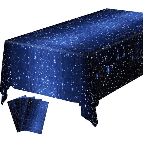 Party-tischdecken, 4er-set, Einweg, Wasserdicht, Kunststoff, Rechteckig, Sternenhimmel-muster, Für Picknicks, Halloween, Weihnachten, Hochzeiten, Geburtstage, 137,2 X 274,3 Cm