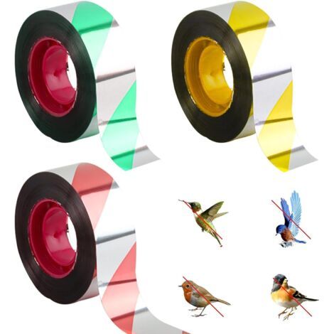 Packung Mit 3 Holografischen Tauben- Und Vogelabwehrbändern, 2,4 Cm X 100 M