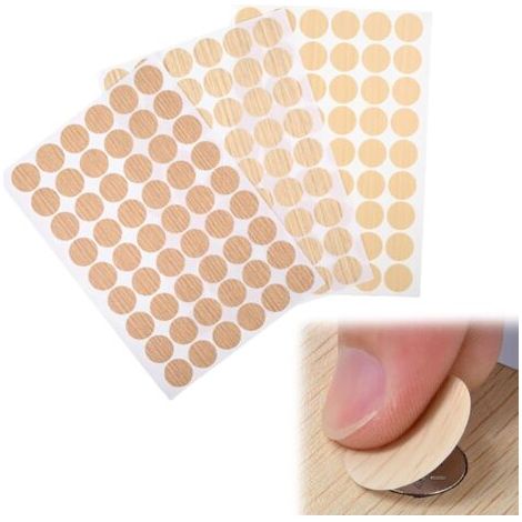 Aufkleber Für Schraubenlöcher, 3 Blatt À 21 Mm, Struktur Aus Hellem Eichenholz, Selbstklebende Schraubenlochabdeckungen Zum Verdecken Unansehnlicher Schraubenlöcher, 3 Stück, Lochabdeckung