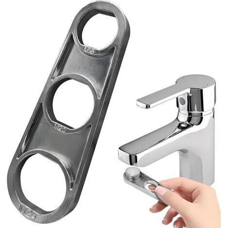 M16/m18/m20/m22/m24/m28 Wasserhahn-sprudlerschlüssel, Luftsprudler-mischdüsen-luftsprudler, Verchromter M24-wasserhahn-luftsprudlerschlüssel, Mehrzweckwerkzeug Zum Einstellen Des Wasserdurchflusses