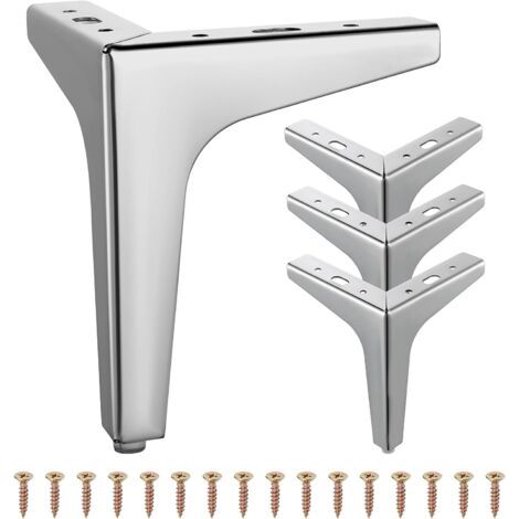 4 Stück Möbelbeine Aus Metall, 15 Cm Lange Dreieckige Beine Für Sofa, Couchtisch, Fernseher, Schrank Und Andere Möbel.