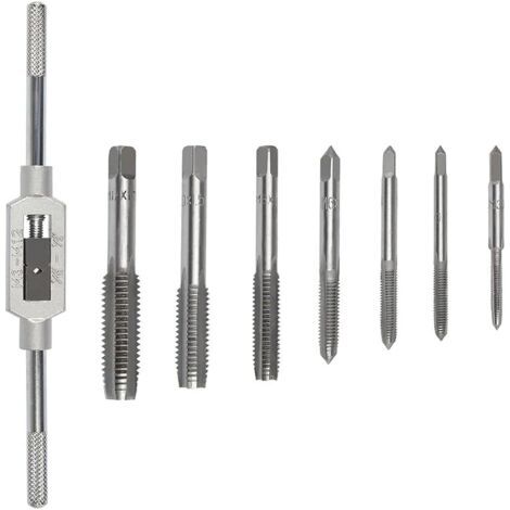 Metrisches Spiralnut-gewindebohrer-set, 8-teilig, Verstellbare Gewindebohrer Mit Reibahle (m3, M4, M5, M6, M8, M10, M12)