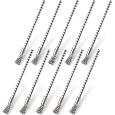 10 Stück Edelstahl-drahtbürste Für Bohrer, Kleine Stahldrahtbürste 3 Mm Bohrdrahtbürste Zum Reinigen Von Rost, Korrosion, Schmutz, Farbe