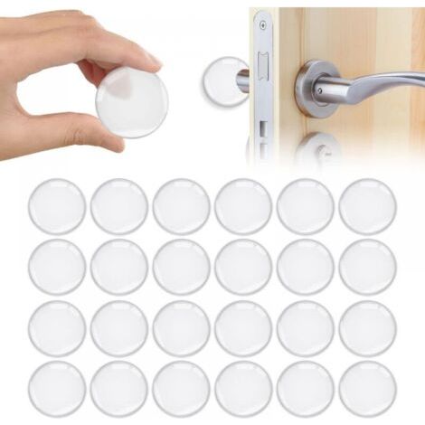 Selbstklebender Türstopper, 24 Türgriffstopper Zur Wandmontage, Türstopper Mit Silikonklebstoff, Stark Klebender Türstopper