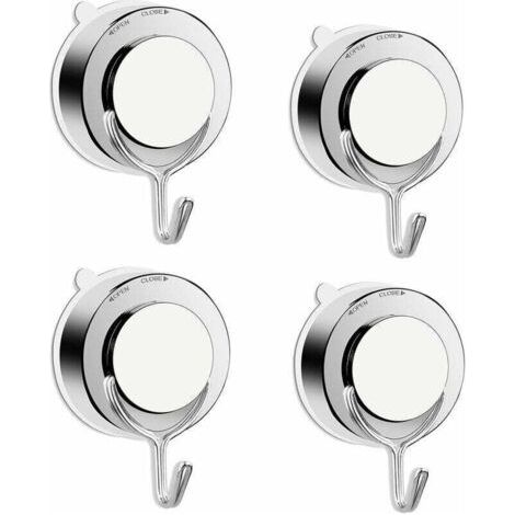 4 Stück Saugnapf-haken, Silberne Dreh-saugnapfe Mit Metallhaken, Wiederverwendbare Saugnapf-halter Für Küche, Badezimmer, Dusche, Kranz