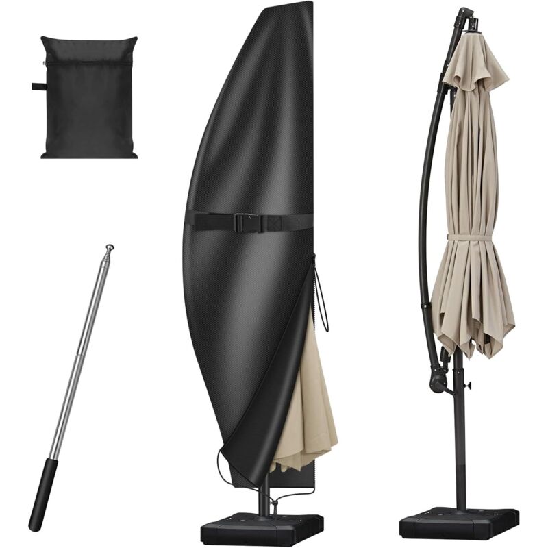 Schutzhülle Für 2 Bis 4 M Versetzten Sonnenschirm Mit Mast, Schutz Vor Witterungseinflüssen Und Uv-strahlung, 280 X 81/45 Cm