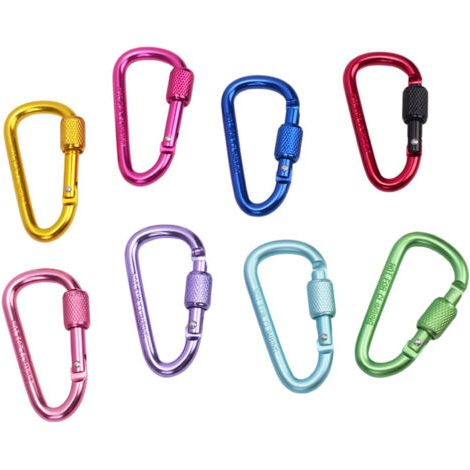 Karabiner, 3,15,8 Cm, 8er-set, Bunt, Für Outdoor-rucksäcke Und Wasserflaschen, Muttern Aus Aluminiumlegierung, Kletterhaken.