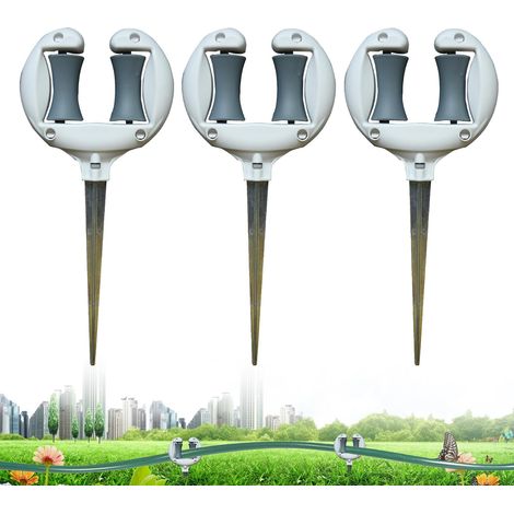 Set Mit 3 Führungen Für Den Außenbereich – 10,6-zoll-pflanzgefäßstützen Aus Rostfreiem Abs Und Verzinktem Metall, Mit Führungsschiene, Befestigungsstiften Und Zubehör Für Den Gartengarten