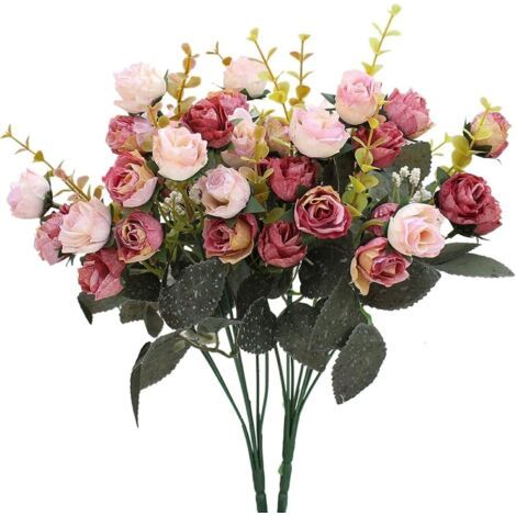 21 Künstliche Rosen, 2 Bündel Europäische Diamantrosen Für Hochzeiten, Heimdekoration, Fotografie-requisiten, Vasen, Künstliche Blumen