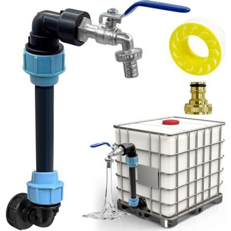 Robinet Ibc Mit Col De Cygne Robinet Und Laiton S60x6, 3/4 Pouces, Ideal Für Cuve Ibc 1000l Kit De Raccord