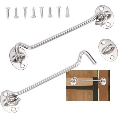 Lot Von Häkelnadeln Aus Verrouillierbarem Porte, Aus Rostfreiem Silber, Mit Fixierung, Für Fenster, Porte De Grange, Porte De Remise, Porte De Garage (15 Cm)