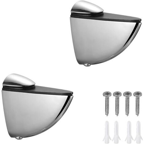 Verstellbare Glasregalhalterungen, Zinklegierung, Mit Metallclip Zur Glaswandmontage, Robust, Für 3–20 Mm Dicke Regale (2 Einheiten)