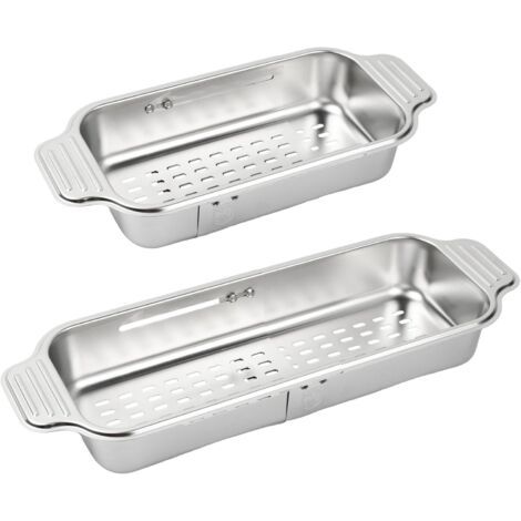 Abflusssieb Über Der Spüle, Erweiterbares Abflusssieb, Abflusssieb Aus Edelstahl 304, Einziehbares Abflusssieb Für Die Küchenspüle, Abflusskorb Zum Waschen Von Gemüse Und Obst, 33,5–43,3 Cm