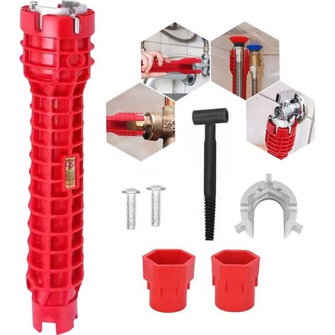 8-in-1-universal-waschbecken-installationswerkzeug, Küchen- Und Badezimmer-wasserhahnschlüssel.