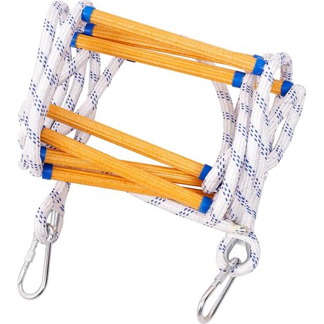 10 M Seilnotleiter, Mit 2 Haken, Für Häuser Mit 3 Bis 4 Etagen, Fenstern, Balkonen Und Balustraden. Feuerbeständig Und Langlebig, Tragfähigkeit Bis 100 Kg.