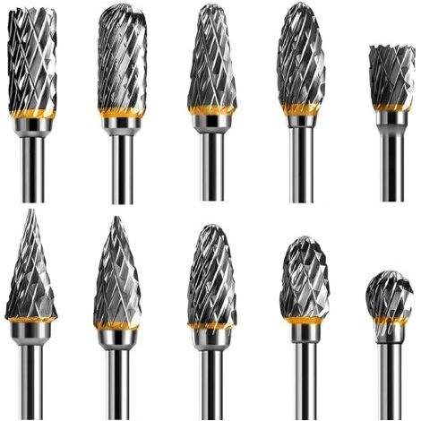 Doppelschneidiges Drehwerkzeug-fräserset Aus Wolframkarbidstahl, 10er-pack, Drehwerkzeugset Mit 1/8-zoll-schaft Zum Holzgravieren, Metallpolieren, Schnitzen Und Bohren