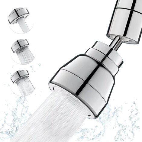 3 Sprühmodi Küchenarmaturdüse – 360-grad-sprühkopf Für Küchenspüle (silber), Küchenbelüfter, Wassersparender Wasserhahn-adapter, Für Badezimmerspüle, Fm22/m24