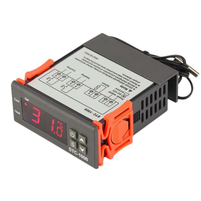 Stc-1000 Numerischer Temperaturregler Mit 220-v-etanche-sonde, Doppelrelais-thermostat, Kühlung Und Kühlung
