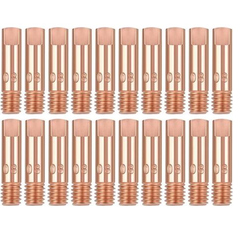 20 Stück M6 X 25 Mm Kupfer-kontaktspitze, Kontaktrohr-gasdüsen 0,8 Mm Für Mig Mag 15ak Lötstation, Schweißbrenner-verschleißzubehör