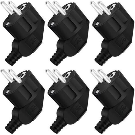 – Wasserdichte Steckdose 250 V 16 A – Set Mit 6 Steckern Für 8–10 Mm Kabel – Abs- Und Gummimaterialien – Für Baustellen Im Freien