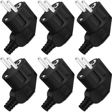 Steckdose, 6 Stück, Männliche Steckdose, 250 V 16 A Männlicher Elektrischer Stecker, Wasserdichte Männliche Außensteckdose, Für 8 Bis 10 Mm Kabel, Schwarzer Stecker