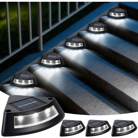 Solarleuchten Für Außentreppen, 4er-set, Ip65 Wasserdichte Solarleuchten Für Den Außenbereich, Led-weiße Treppenbeleuchtung Für Garten, Weg, Terrasse, Boden, Terrasse, Stufen, Weihnachten