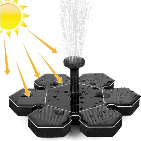 1,5 W Outdoor-solarbrunnen, Solarwasserpumpe, Solar-teichpumpe Mit Batterie Und 4 Düsen, Dekorativer Mini-schwimmbrunnen Für Gartenteich.
