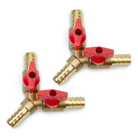 2er-set 3-wege-kugelhahn Aus Messing, Y-anschlüsse Mit 2 Schaltern – Für Präzises Absperren.