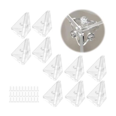 10er-pack Transparente Acryl-eckwinkel, Gerade Verbinder Mit Befestigungsschrauben Für Transparente Möbel Und Staubdichte Schmuckdisplays