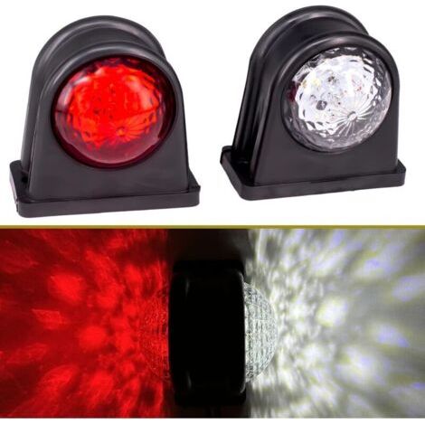 2x8 Led-laternenpositionsleuchte, 12/24 V, Seitliche Erinnerungsleuchte, Doppelseitige Werbeleuchte, Weißes Rouge Für Wohnmobil, Wohnwagen