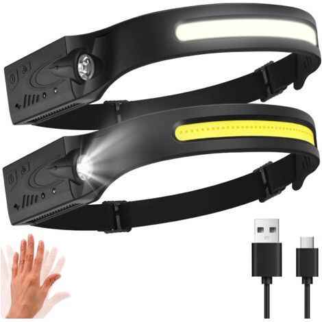 Ultrastarke Led-stirnlampe, Wiederaufladbare Usb-c-stirnlampe Mit 5 Beleuchtungsmodi, Bewegungssensor, Ipx4 Wasserdicht, Leicht, Superhell, Für Wandern, Diy, Camping, Angeln