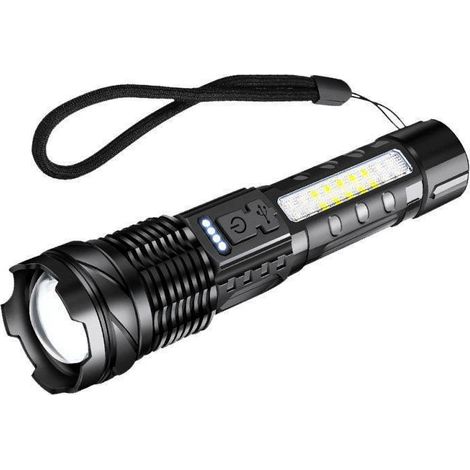 Wiederaufladbare Led-taschenlampe, Ultrahelle Zoombare Taktische Taschenlampe Mit 7 Beleuchtungsmodi, Wasserdichte Ipx6-taschenlampe Für Camping, Outdoor-aktivitäten, Angeln Und Situationen