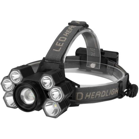 Superbrillante Frontlampe, 3000 Lumen, Wiederaufladbare Frontlampe Mit 7 Leds, 5 Modi Und Um 90° Verstellbar