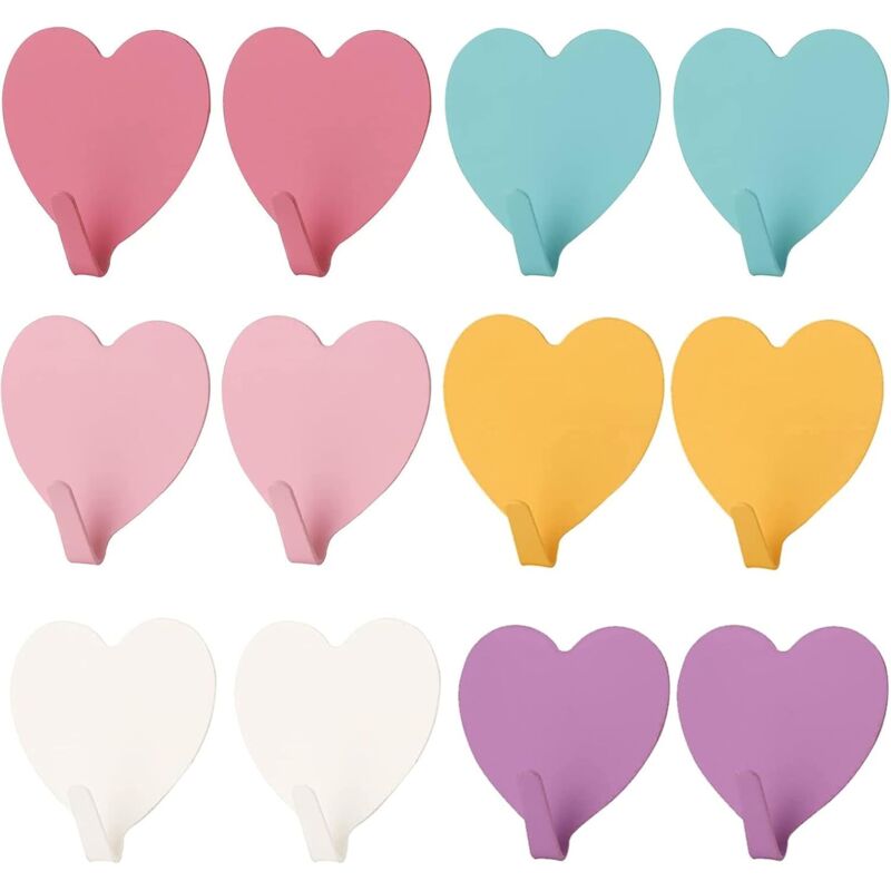 12 Häkel-klebeteile Aus Rostfreiem Edelstahl – Form Der Farbigen Farbe, Etanche Pour Salle De Bain – Patère Murale