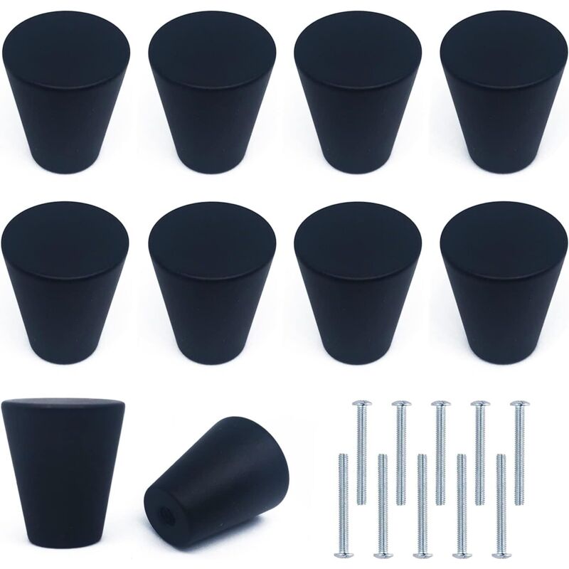 10 Stück Tiroir-boutons Und Schwarzes Metall, Runde Tiroir-bolzen In Schwarz, Schrank-boutons Aus Aluminium Mit Sicht, Für Tiroirs, Schränke, Etagen, Portes De Garde-robe