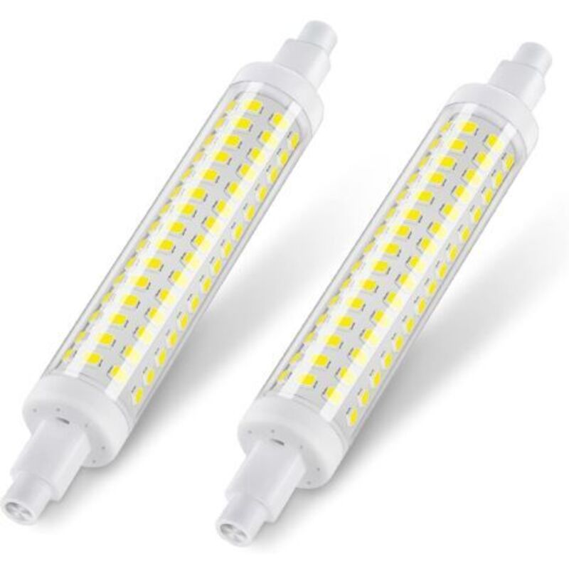 Pr Ampoule Led R7s 118 Mm, Nicht Dimmbar, Weiß, 6000 K, 10 W Entspricht 125 W Halogenlampen, 1300 Lm, Culot R7s Led-reihenleuchte Für Projektor Und Applikation, 2 Teile [energieklasse E]