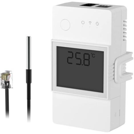 Th Elite 16a Wifi Smart Switch Mit Wasserdichtem Temperatursensor Ds18b20, Fern-app-steuerung, Temperaturüberwachung, Kompatibel Mit Alexa Und Google Home,