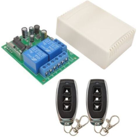 Universal Tor Fernbedienung Motor Fernbedienung Schalter Ac 240v 230v 220v 10a 2 Kanal Funk Steuer Relais Empfänger Mit 2 Sendern Für Elektrische Vorhang Garage Tür,
