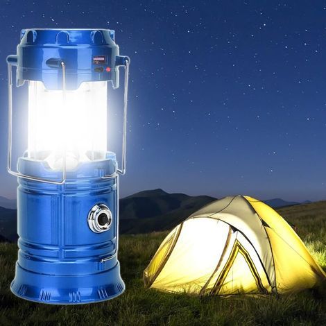 Tragbare Camping-laterne Mit Led – Wiederaufladbare Solar-laterne Über Usb, Ultra-leuchtend, Mit Batterie Betrieben