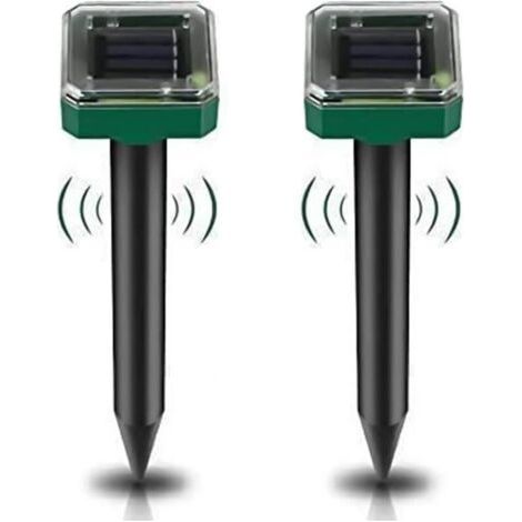 2er-pack Solarbetriebener Maulwurfvertreiber Für Den Garten, Ip65 Wasserdichter Schädlingsvertreiber Für Gopher, Wühlmäuse Und Schlangen – Hochempfindlicher Tiervertreiber Für Rasen, Garten, Hof