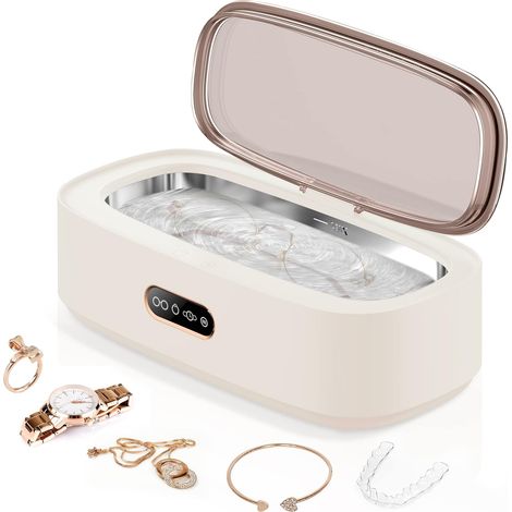 Ultraschallreiniger Für Schmuck, Brillen, Uhren, Ringe, Silberwaren, Hosenträger – Weiß