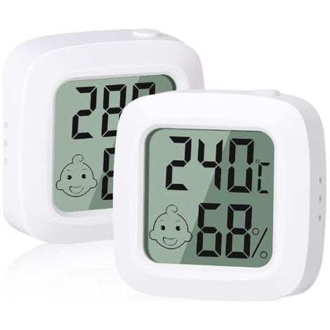 2 Stück, Kleines Hochpräzises Digitales Hygrometer-thermometer, Für Büro, Babyzimmer, Gemütliches Umkleidezimmer