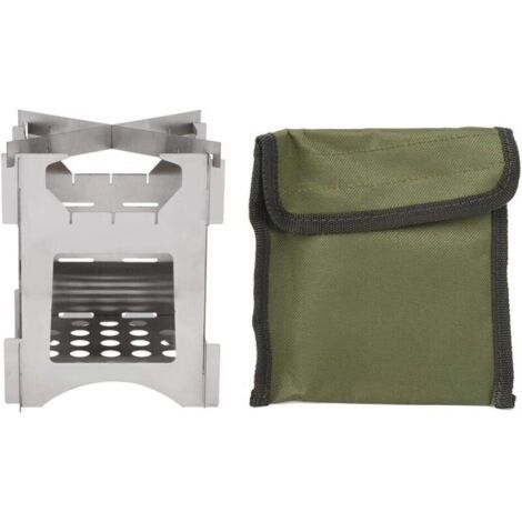 Poêle À Bois Pliable En Acier Inoxydable Cuisinière Miniature Für Camping Und Randonnée, Sac Inclus