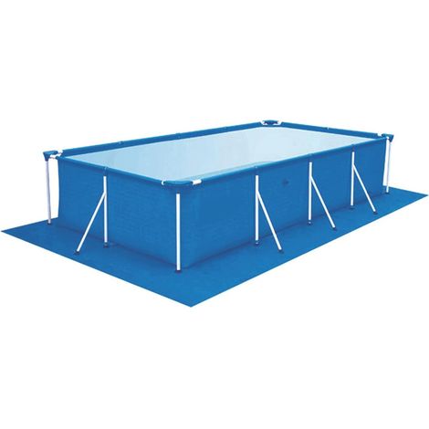 Rechteckige Poolabdeckung Aus Polyester, Blau, 445 X 254 Cm. Wasserdichte Faltbare Matte Für Aufblasbare Pools.