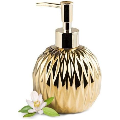 Distributeur De Savon Liquide Céramique Doré Style Ferme Moderne 400 Ml, Parfait Für Salle De Bain Und Cuisine Élégantes