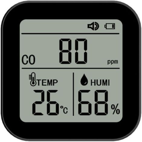 3-in-1-luftqualitätsmonitor, Hochgenauer Co (kohlenmonoxid), Temperatur- Und Luftfeuchtigkeitsdetektor Mit Alarmfunktion Für Zuhause, Büro, Auto, Büro