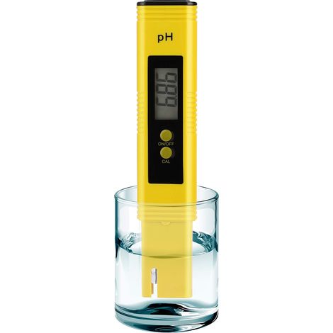 Numerischer Ph-wert Für Wasser – Vorkalibriert, Höchste Präzision ±0,01, Strand 0–14 Ph – Format Für Wasserflaschen Für Trinkwasser, Schwimmbad, Aquarium Und Hydrokultur (gelb)
