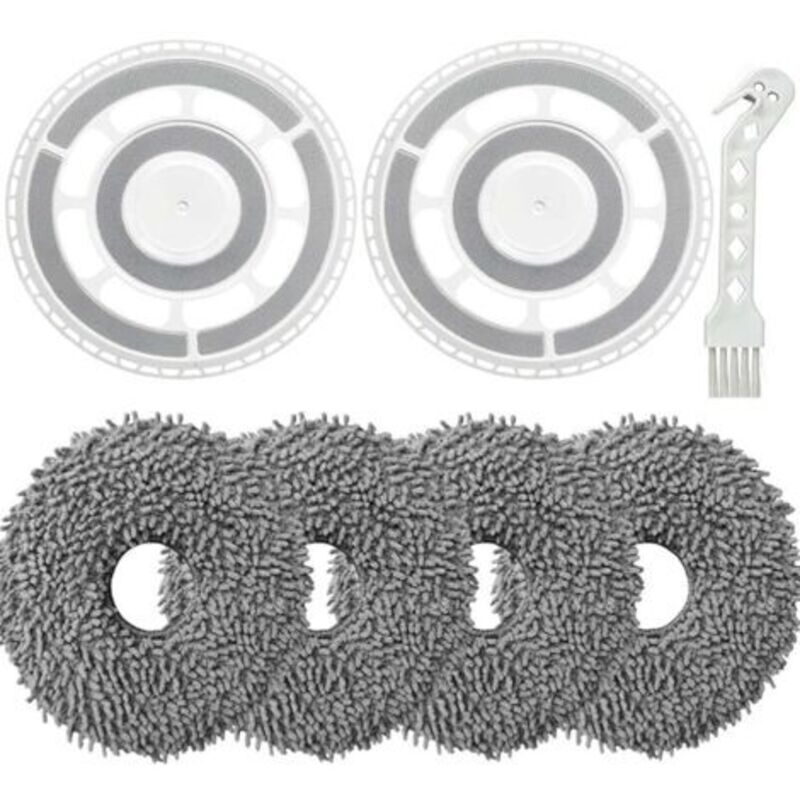 Reinigungstücher Mit Austauschhalterungen Für Roborock Qrevo S/qrevo Master/qrevo Pro/qrevo Plus, Abgenommene Teile Für Saugroboter (4 Reinigungstücher + 2 Austauschhalterungen)